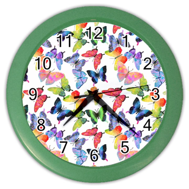 Bright Butterflies Circle In The Air Color Wall Clock