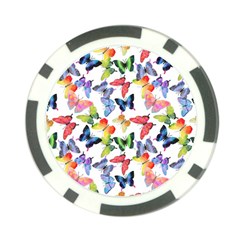 Bright Butterflies Circle In The Air Poker Chip Card Guard by SychEva