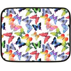 Bright Butterflies Circle In The Air Double Sided Fleece Blanket (mini)  by SychEva