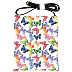 Bright Butterflies Circle In The Air Shoulder Sling Bag by SychEva