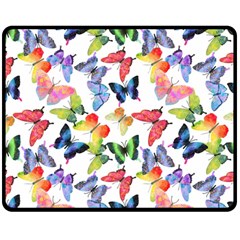 Bright Butterflies Circle In The Air Double Sided Fleece Blanket (medium)  by SychEva