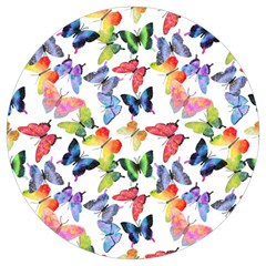 Bright Butterflies Circle In The Air Round Trivet