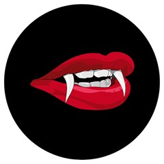 Glam Lipstick Vampire Teeth Round Trivet by VernenInk