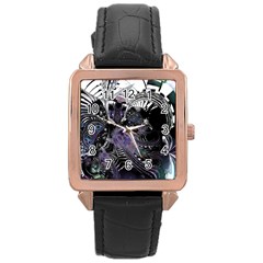 When Gears Turn Rose Gold Leather Watch  by MRNStudios