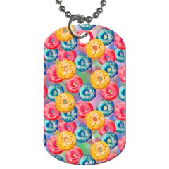 Multicolored Donuts Dog Tag (two Sides) by SychEva