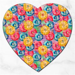 Multicolored Donuts Jigsaw Puzzle (heart) by SychEva