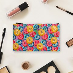 Multicolored Donuts Cosmetic Bag (small) by SychEva