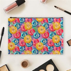 Multicolored Donuts Cosmetic Bag (large) by SychEva