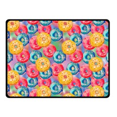 Multicolored Donuts Double Sided Fleece Blanket (small)  by SychEva