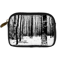 Black And White Trees Digital Camera Leather Case by JeanKellyPhoto