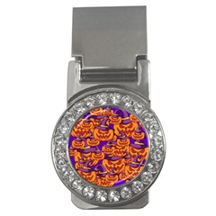 Purple And Orange Pumpkins, Crazy Halloween Pattern, Jack O  Lantern Money Clips (cz)  by Casemiro