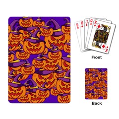 Purple And Orange Pumpkins, Crazy Halloween Pattern, Jack O  Lantern Playing Cards Single Design (rectangle)