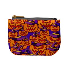 Purple And Orange Pumpkins, Crazy Halloween Pattern, Jack O  Lantern Mini Coin Purse by Casemiro