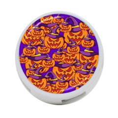 Purple And Orange Pumpkins, Crazy Halloween Pattern, Jack O  Lantern 4-port Usb Hub (one Side) by Casemiro