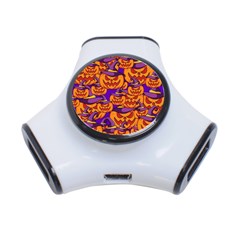 Purple And Orange Pumpkins, Crazy Halloween Pattern, Jack O  Lantern 3-port Usb Hub by Casemiro