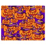 Purple and orange pumpkins, crazy Halloween pattern, Jack o  Lantern Double Sided Flano Blanket (Medium)  60 x50  Blanket Front