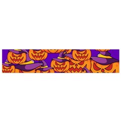 Purple And Orange Pumpkins, Crazy Halloween Pattern, Jack O  Lantern Small Flano Scarf