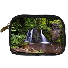 Fairy Glen Waterfall, Rosemarkie, Scotland Digital Camera Leather Case by JeanKellyPhoto