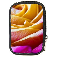 Orange And Pink Rose Compact Camera Leather Case