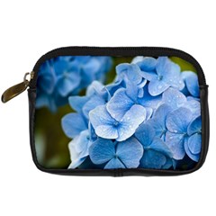 Blue Hydrangeas After The Rain Digital Camera Leather Case by JeanKellyPhoto