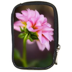 Pink Dahlia Compact Camera Leather Case by JeanKellyPhoto