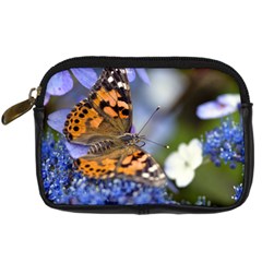 Painted Lady Butterfly Digital Camera Leather Case by JeanKellyPhoto