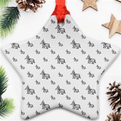 Grey Unicorn Sketchy Style Motif Drawing Pattern Ornament (star)