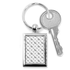 Grey Unicorn Sketchy Style Motif Drawing Pattern Key Chain (rectangle)