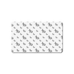 Grey Unicorn Sketchy Style Motif Drawing Pattern Magnet (name Card) by dflcprintsclothing