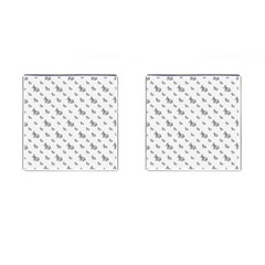 Grey Unicorn Sketchy Style Motif Drawing Pattern Cufflinks (square)