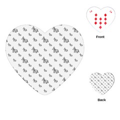 Grey Unicorn Sketchy Style Motif Drawing Pattern Playing Cards Single Design (heart) by dflcprintsclothing