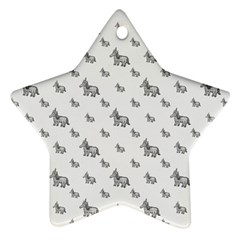 Grey Unicorn Sketchy Style Motif Drawing Pattern Star Ornament (two Sides) by dflcprintsclothing