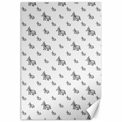 Grey Unicorn Sketchy Style Motif Drawing Pattern Canvas 12  X 18  by dflcprintsclothing