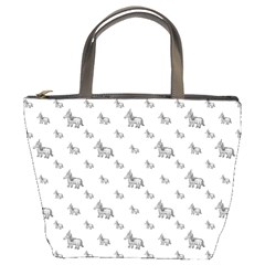 Grey Unicorn Sketchy Style Motif Drawing Pattern Bucket Bag by dflcprintsclothing