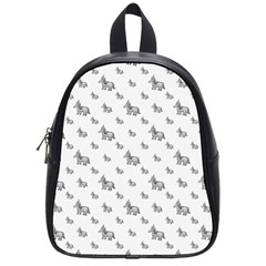 Grey Unicorn Sketchy Style Motif Drawing Pattern School Bag (small) by dflcprintsclothing