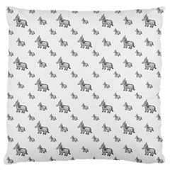 Grey Unicorn Sketchy Style Motif Drawing Pattern Large Cushion Case (one Side)