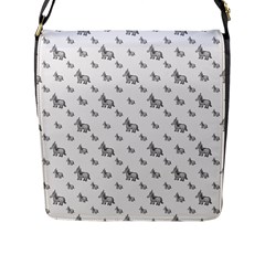 Grey Unicorn Sketchy Style Motif Drawing Pattern Flap Closure Messenger Bag (l) by dflcprintsclothing