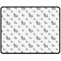 Grey Unicorn Sketchy Style Motif Drawing Pattern Double Sided Fleece Blanket (medium)  by dflcprintsclothing