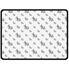 Grey Unicorn Sketchy Style Motif Drawing Pattern Double Sided Fleece Blanket (large)  by dflcprintsclothing