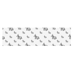 Grey Unicorn Sketchy Style Motif Drawing Pattern Satin Scarf (oblong) by dflcprintsclothing