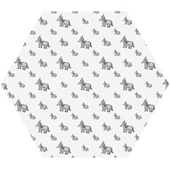 Grey Unicorn Sketchy Style Motif Drawing Pattern Wooden Puzzle Hexagon by dflcprintsclothing