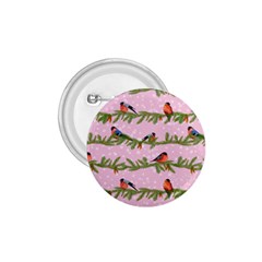 Bullfinches Sit On Branches On A Pink Background 1 75  Buttons by SychEva