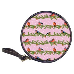 Bullfinches Sit On Branches On A Pink Background Classic 20-cd Wallets by SychEva