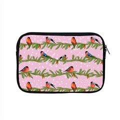 Bullfinches Sit On Branches On A Pink Background Apple Macbook Pro 15  Zipper Case by SychEva