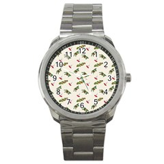 Spruce And Pine Branches Sport Metal Watch by SychEva