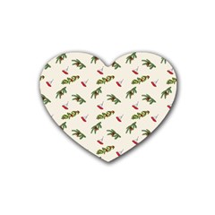 Spruce And Pine Branches Rubber Coaster (heart) by SychEva