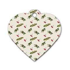 Spruce And Pine Branches Dog Tag Heart (one Side) by SychEva