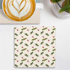 Spruce And Pine Branches Uv Print Square Tile Coaster  by SychEva