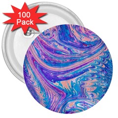 Blue Hues Feathers 3  Buttons (100 Pack)  by kaleidomarblingart