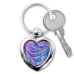 Blue hues feathers Key Chain (Heart) Front